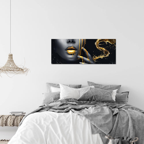 Runa Art Wandbild Abstrakt 100 x 40 cm Modern Bild auf Vlies Leinwand Grau Wohnzimmer Schlafzimmer Büro Minimalismus 041512a