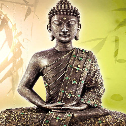Runa Art Bild Buddha Modern Wandbilder Wohnzimmer Schlafzimmer 1 Teilig - Made In Germany - Feng Shui Beige Flur 500315c
