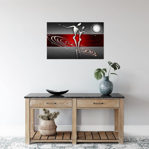 Runa Art Peinture Abstrait Moderne Tableau Decoration Murale - 100% Made In Germany - Diamant Gris Rouge Salle 020914a