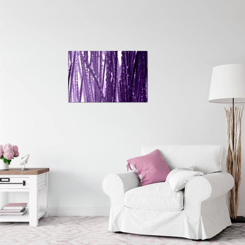 Runa Art Bild Gräser Morgentau Modern Wandbilder Wohnzimmer Schlafzimmer 1 Teilig - Made In Germany - Spa Violett Lila Flur 200715b