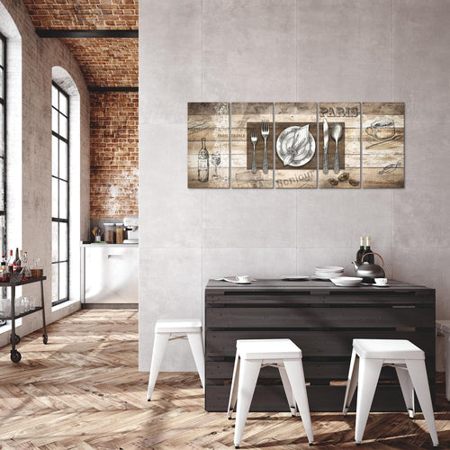 Runa Art Bild Küche Abstrakt Wandbilder auf Vlies Leinwand 5 Teilig Wanddekoration Esszimmer Küchenbilder 038156a