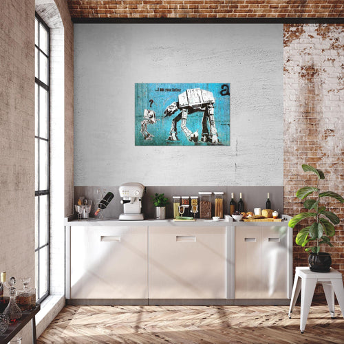 Runa Art Bild I am your Father Modern Wandbilder Loft Wohnzimmer 1 Teilig - Made In Germany - Street Art Graffiti Blau Flur 302015b