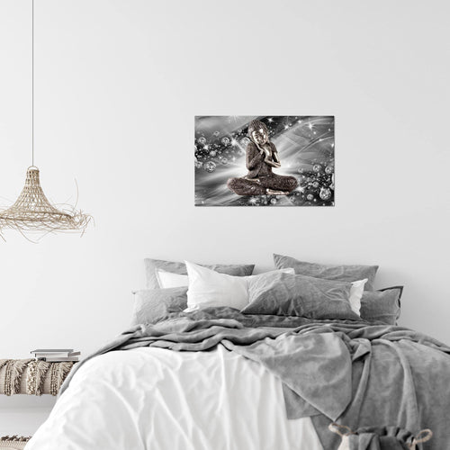 Runa Art Bild Buddha Feng Shui Modern Wandbilder Wohnzimmer Schlafzimmer 1 Teilig - Made In Germany - Zen Schwarz Weiss Flur 505415c