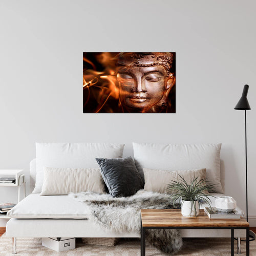 Runa Art Bild Buddha Feng Shui Modern Wandbilder Wohnzimmer Schlafzimmer 1 Teilig - Made In Germany - Relax Braun Rot Flur 502415a