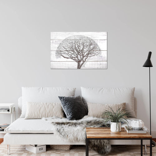 Runa Art Bild Abstrakt Baum Modern Wandbilder Wohnzimmer Schlafzimmer 1 Teilig - Made In Germany - Holz Schwarz Weiss Flur 108915b