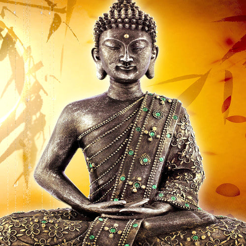 Runa Art Bild Buddha Modern Wandbilder Wohnzimmer Schlafzimmer 1 Teilig - Made In Germany - Relax zen Orange Flur 500315b