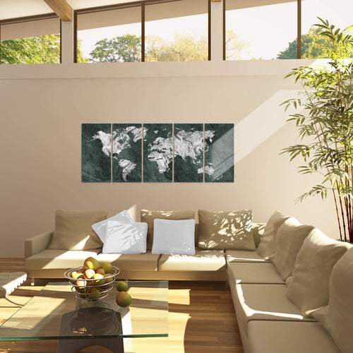 Runa Art Bild Weltkarte Wandbilder auf Vlies Leinwand 5 Teilig Wanddekoration Büro Wohnzimmer 002956b
