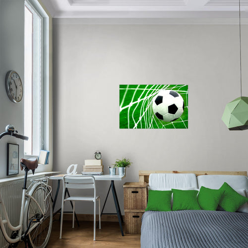 Runa Art Wandbilder Fussball Bild XXL Wohnzimmer Schlafzimmer Grün Sport 120 x 80 cm 3 Teilig 611431a