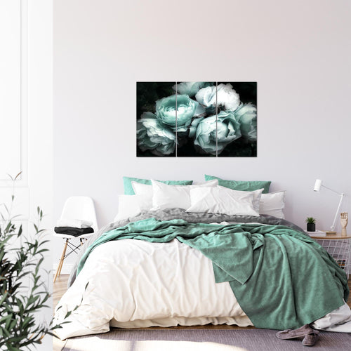 Runa Art Bild Blumen Rosen Modern Wandbilder Wohnzimmer 1 Teilig - Made In Germany - Vintage Schwarz Bunt Flur 039115a