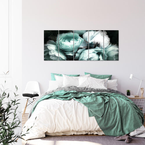 Runa Art Bild Blumen Rosen Wandbilder auf Vlies Leinwand 5 Teilig Wanddekoration Wohnzimmer Schlafzimmer 039156c