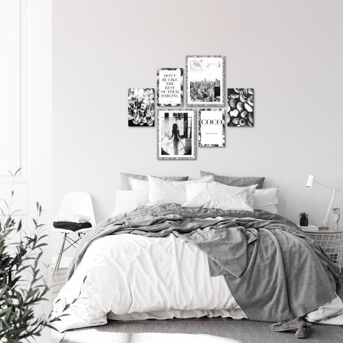 Novart Wandbilder Set Fashion Coco - KEIN EXTRA RAHMEN BENÖTIGT -  Modern Deko  - Wohnzimmer Mädchen Teenager N016263b