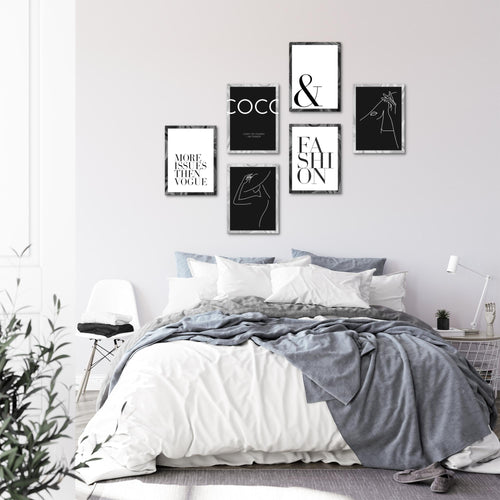 Novart Wandbilder Set Coco - KOMPLETT AUFHÄNGFERTIG - Made in Germany - Moderne Bilder  Wohnzimmer Mädchen Teenager - N002364a