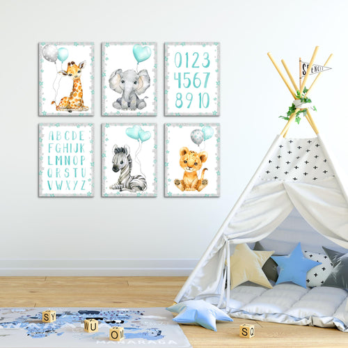 Novart Wandbilder - KEIN EXTRA RAHMEN BENÖTIGT - Kinderzimmer Mädchen - Bilder Modern Tiere - Afrika Rosa - N016665a