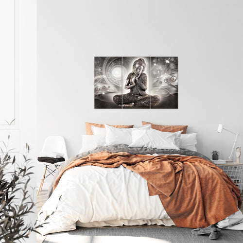 Runa Art Wandbilder Buddha Zen Bild XXL Wohnzimmer Schlafzimmer Braun Feng Shui 120 x 80 cm 3 Teilig 041631a
