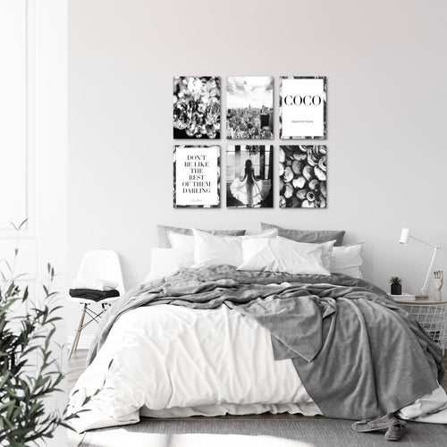 Novart Wandbilder Set Fashion - KOMPLETT AUFHÄNGFERTIG - Made in Germany - Moderne Bilder  Wohnzimmer Mädchen Teenager - N016264a