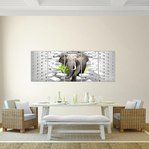 Runa Art Wandbild Tieger Abstrakt 1 Teilig 100 x 40 cm Modern Bild auf Vlies Leinwand 3D Effekt Wohnzimmer Schlafzimmer Bunt 037412a