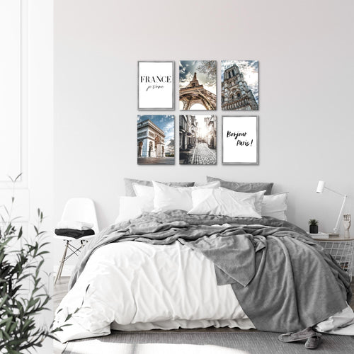 Novart Wandbilder - KEIN EXTRA RAHMEN BENÖTIGT - Wohnzimmer Schlafzimmer - Bilder Modern Paris France - Stadt - N005165a