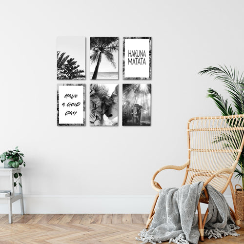 Novart Wandbilder - KEIN EXTRA RAHMEN BENÖTIGT - Wohnzimmer Schlafzimmer - Bilder Modern Löwenpaar - Zitate - N014665a