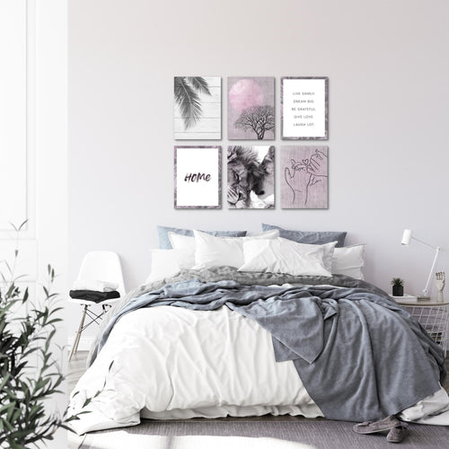 Novart Wandbilder Set Löwen Liebe - KOMPLETT AUFHÄNGFERTIG - Made in Germany - Moderne Bilder  Wohnzimmer Schlafzimmer - N018564a