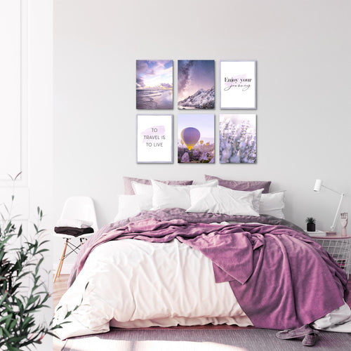 Novart Wandbilder Set Natur Blumen - KOMPLETT AUFHÄNGFERTIG - Made in Germany - Moderne Bilder  Wohnzimmer Schlafzimmer - N006464a