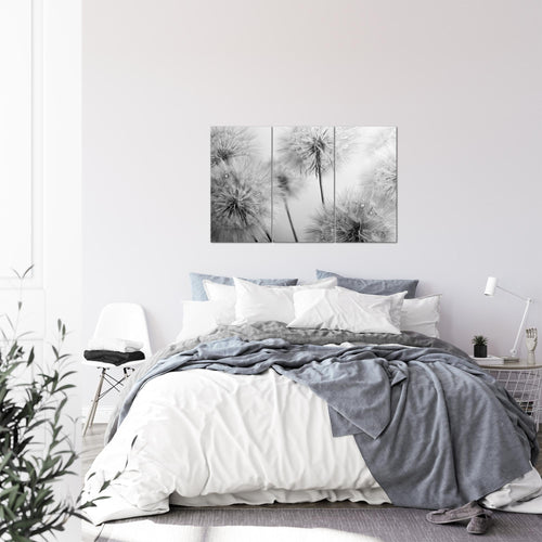 Runa Art Wandbilder Blumen Pusteblumen Bild XXL Wohnzimmer Schlafzimmer Beige Natur 120 x 80 cm 3 Teilig 042031b