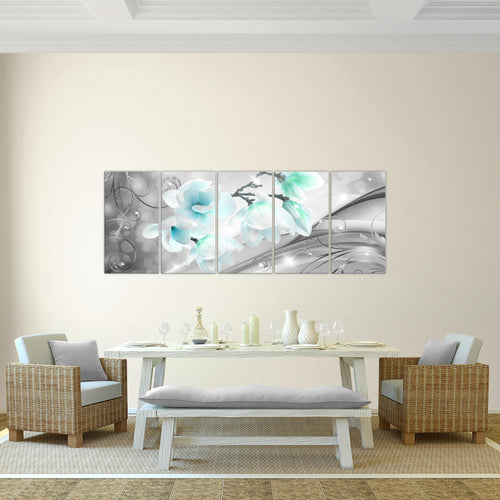 Runa Art Bild Blumen Abstrakt Wandbilder auf Vlies Leinwand 5 Teilig Wanddekoration Wohnzimmer Schlafzimmer 035356a