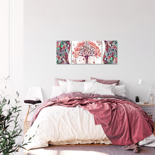 Runa Art Bilder Set 4 Teilig Gustav Klimt Baum des Lebens Wandbilder XXL Wohnzimmer 160 x 50 cm Bunt Modern 004646a