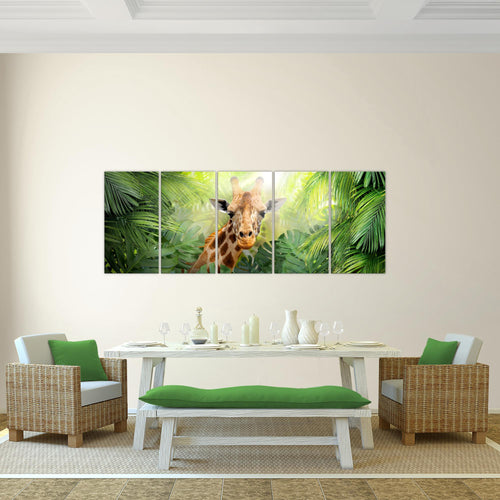 Runa Art Wandbild Tieger Abstrakt 1 Teilig 100 x 40 cm Modern Bild auf Vlies Leinwand Tiere Wohnzimmer Schlafzimmer Grün Orange 037512a