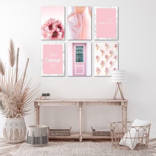 Novart Wandbilder Set Fashion - KOMPLETT AUFHÄNGFERTIG - Made in Germany - Moderne Bilder  Wohnzimmer Mädchen Teenager - N020464a