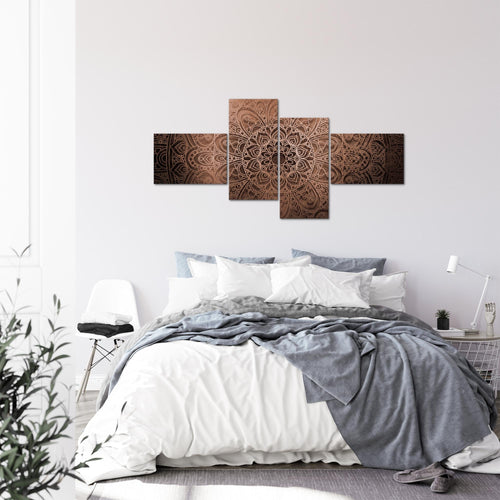 Runa Art Bild XXL 4 Teilig Mandala 200 x 100 cm Kunstdruck auf Vlies Leinwand Wanddeko Wohnzimmer Schlafzimmer 101241c