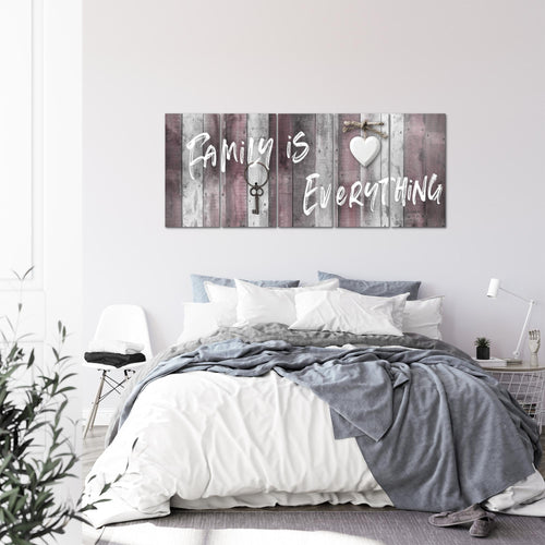 Runa Art Wandbild XXL Home Abstrakt Schlafzimmer Wohnzimmer 200 x 80 cm Grau Rosa 5 Teilig - Made in Germany - 040255c