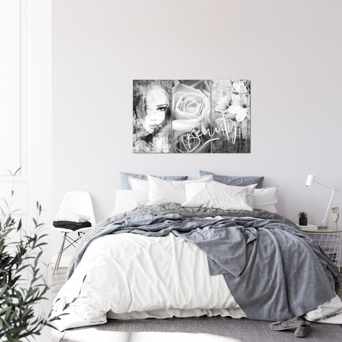 Runa Art Bild Blumen Vintage Modern Wandbilder Wohnzimmer 1 Teilig - Made In Germany - Frau Bunt Flur 039315a