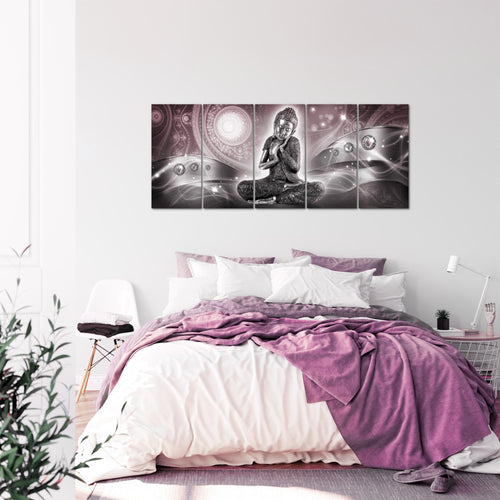 Runa Art Bild Buddha Zen Wandbilder auf Vlies Leinwand 5 Teilig Wanddekoration Wohnzimmer Schlafzimmer 041656c