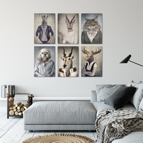 Novart Wandbilder Set Abstrakt - KOMPLETT AUFHÄNGFERTIG - Made in Germany - Moderne Bilder  Wohnzimmer Schlafzimmer - N019264a
