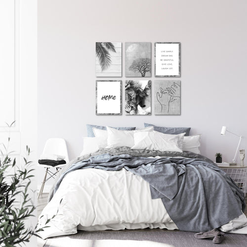 Novart Wandbilder Set Löwen Liebe - KOMPLETT AUFHÄNGFERTIG - Made in Germany - Moderne Bilder  Wohnzimmer Schlafzimmer - N018564b