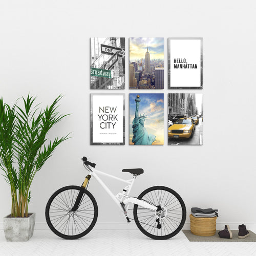 Novart Wandbilder - KEIN EXTRA RAHMEN BENÖTIGT - Wohnzimmer Mädchen Teenager - Bilder Modern New York - NY USA - N001165a