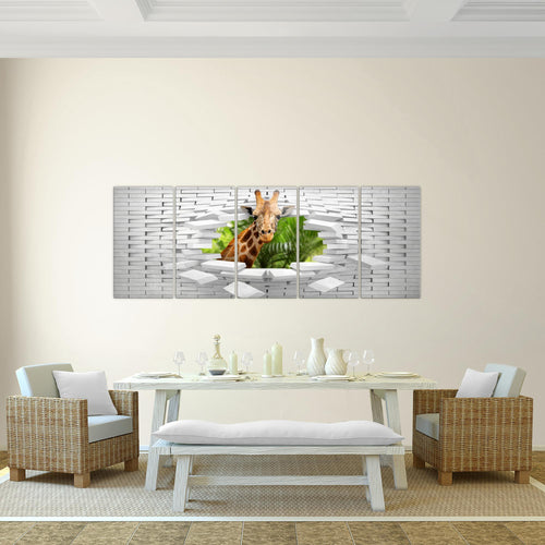 Runa Art Wandbild Elefant Abstrakt 1 Teilig 100 x 40 cm Modern Bild auf Vlies Leinwand Tiere Wohnzimmer Schlafzimmer Bunt 037412b
