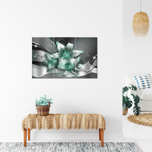 Runa Art Bild Blumen Lilien Modern Wandbilder Wohnzimmer 1 Teilig - Made In Germany - Abstrakt Schwarz Rot Flur 039615c
