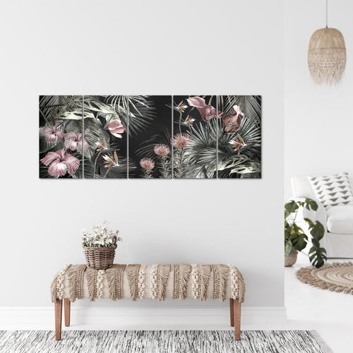 Runa Art Bild Blumen Wandbilder auf Vlies Leinwand 5 Teilig Wanddekoration Wohnzimmer Schlafzimmer 043356a