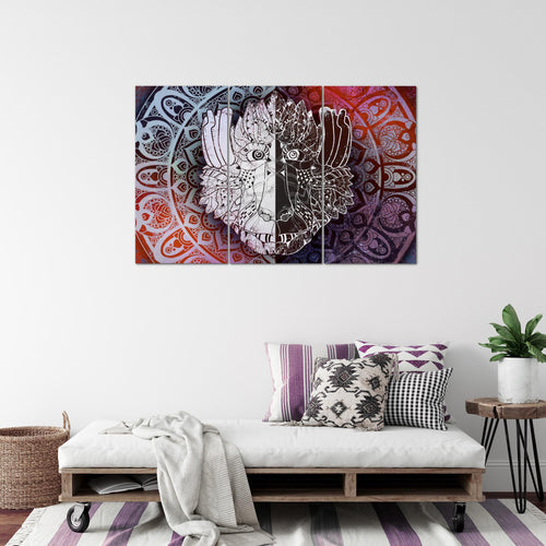 Runa Art Wandbilder Mandala Abstrakt Bild XXL Wohnzimmer Schlafzimmer Beige Braun Kupfer 120 x 80 cm 3 Teilig 040131c