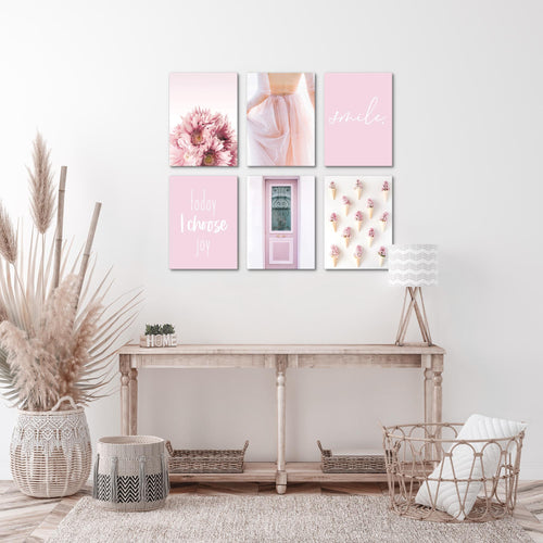Novart Wandbilder - KEIN EXTRA RAHMEN BENÖTIGT - Wohnzimmer Mädchen Teenager - Bilder Modern Fashion - Rosa - N008465a