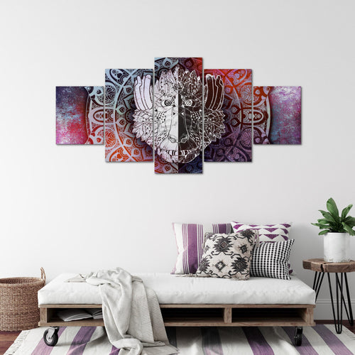 Runa Art Bild Wohnzimmer Schlafzimmer Mandala Abstrakt 5 Teilig Kupfer Beige Braun Wandbilder auf Vlies Leinwand 040153a