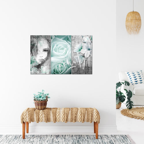 Runa Art Bild Blumen Vintage Modern Wandbilder Wohnzimmer 1 Teilig - Made In Germany - Frau Bunt Flur 039315c