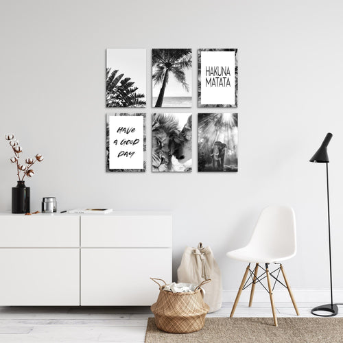 Novart Wandbilder - KEIN EXTRA RAHMEN BENÖTIGT - Wohnzimmer Schlafzimmer - Bilder Modern Löwenpaar - Zitate - N014665a