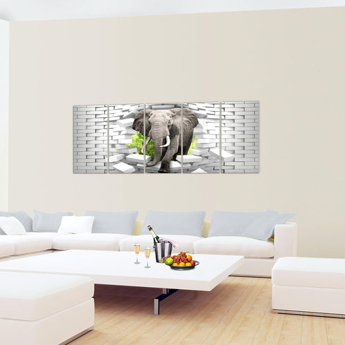 Runa Art Wandbild Tieger Abstrakt 1 Teilig 100 x 40 cm Modern Bild auf Vlies Leinwand 3D Effekt Wohnzimmer Schlafzimmer Bunt 037412a