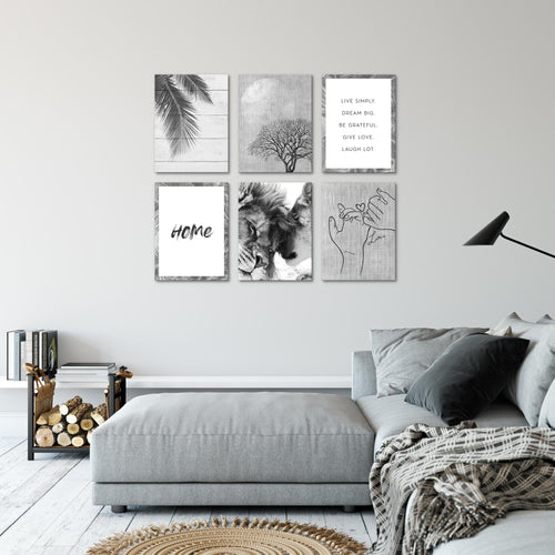 Novart Wandbilder - KEIN EXTRA RAHMEN BENÖTIGT - Wohnzimmer Schlafzimmer - Bilder Modern Home - Löwen Liebe - N018565c