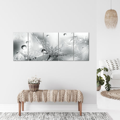 Runa Art Bild Blumen Pusteblumen Wandbilder auf Vlies Leinwand 5 Teilig Wanddekoration Wohnzimmer Schlafzimmer 043156b
