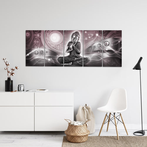 Runa Art Bild Buddha Zen Wandbilder auf Vlies Leinwand 5 Teilig Wanddekoration Wohnzimmer Schlafzimmer 041656a