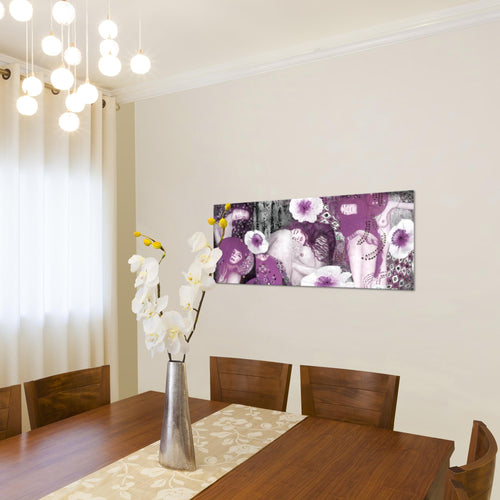 Runa Art Wandbild Collage Gustav Klimt 1 Teilig 100 x 40 cm Modern Bild auf Vlies Leinwand Frau Wohnzimmer Rot 018512a