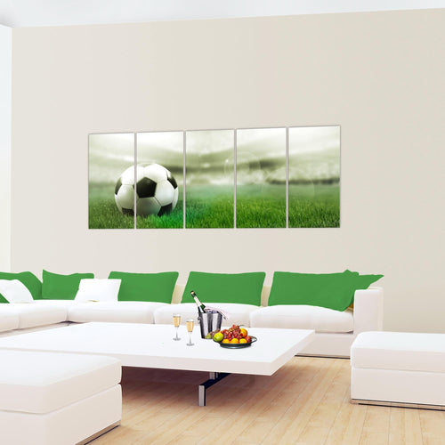 Runa Art Bild Fussball Wandbilder auf Vlies Leinwand 5 Teilig Wanddekoration Wohnzimmer Schlafzimmer 402456b